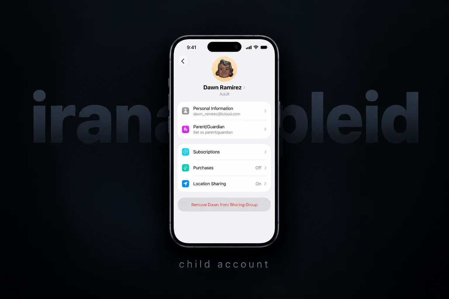 خارج شدن از child account
