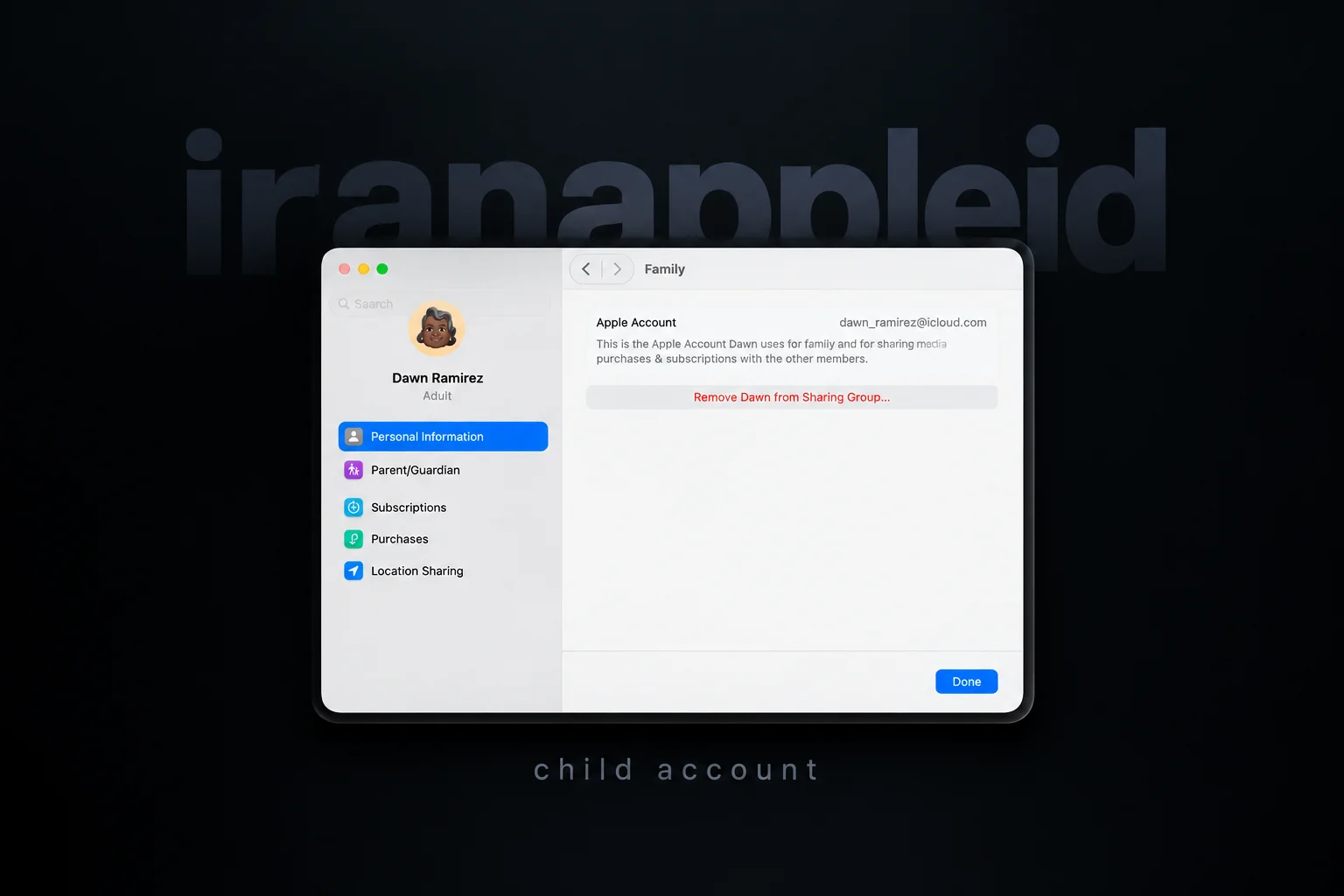 آموزش خارج شدن از child account اپل آیدی