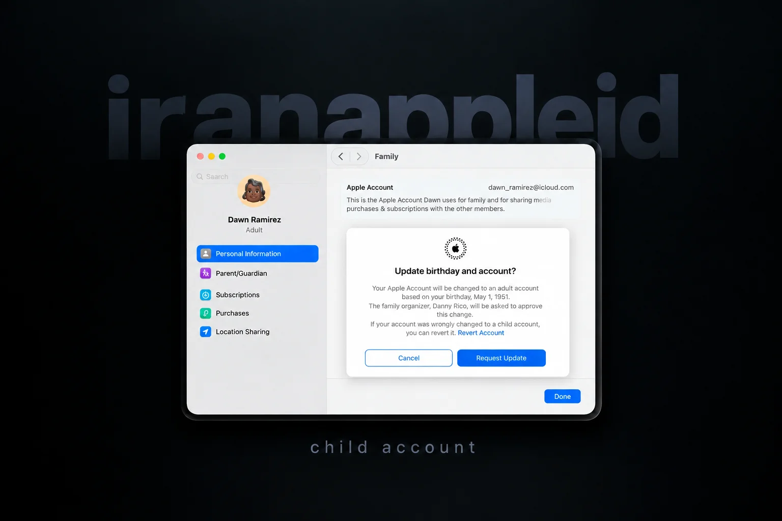 آموزش خارج شدن از child account اپل آیدی